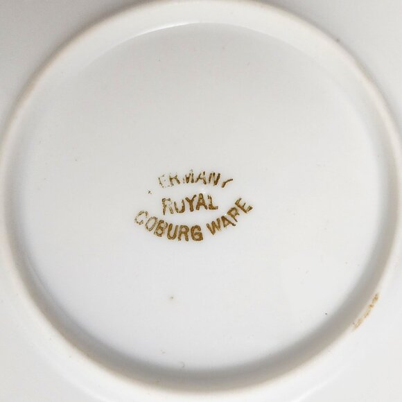 Antique RARE Royal Coburg Ware Germany HandPainted Floral w/Gold Leaf Dish - Picture 7 of 7